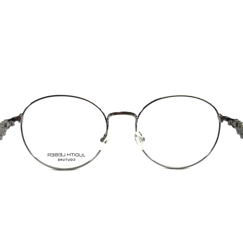 Judith Leiber Eyeglasses Frames Demure Sun Wood Silver Sparkly Crystal 54-19-145